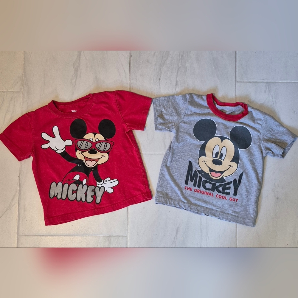 Disney Junior Mickey Mouse T-Shirts Set Of 2 Red/Grey US Size 18M